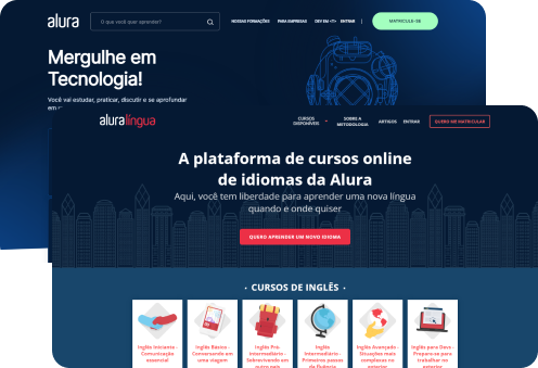 Tela do alura plus e alura lingua.